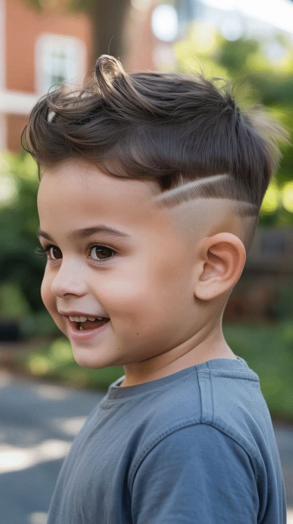 23 Toddler Boy Fade Haircuts That Are Totally Adorable 2 High Fade with Textured Top