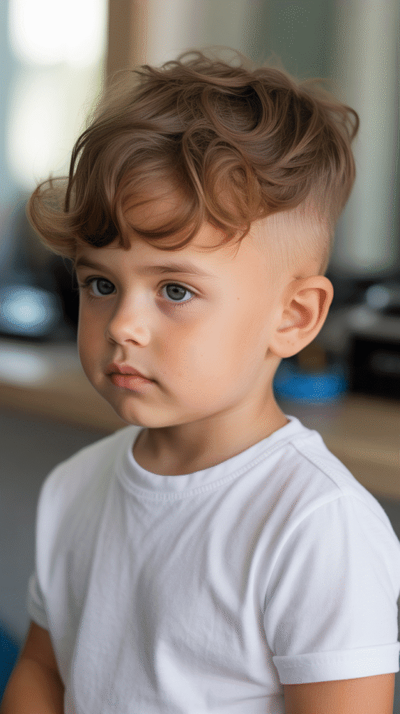 23 Toddler Boy Fade Haircuts That Are Totally Adorable 22 Wavy Top with Mid Fade