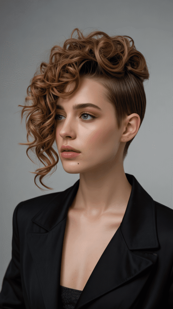 Asymmetrical Curly Updo