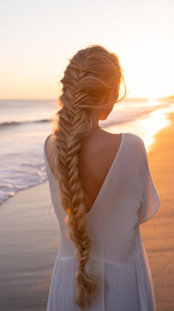 33 Chic Greasy Hair Hairstyles for Long Hair 11 Fishtail Braid