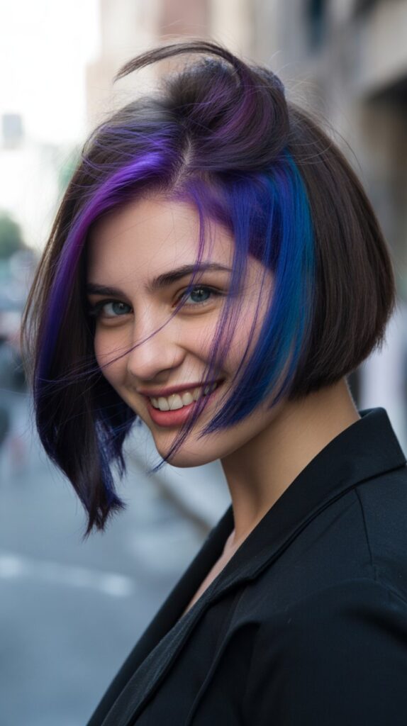 Angled Bob with Hidden Rainbow Colors