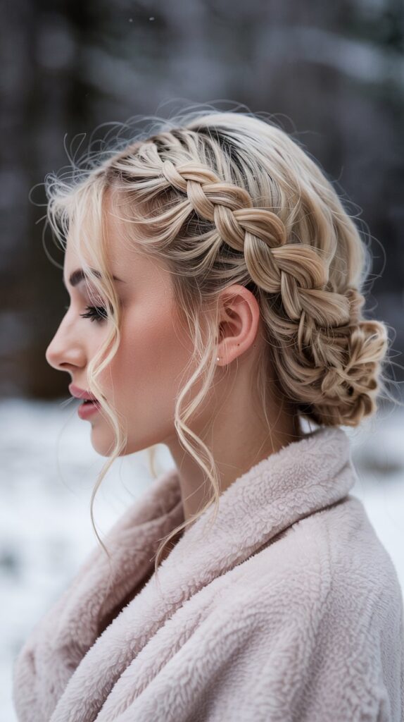 33 Easy Winter Hair Braids You'll Love 28 . Diagonal Lace Braid