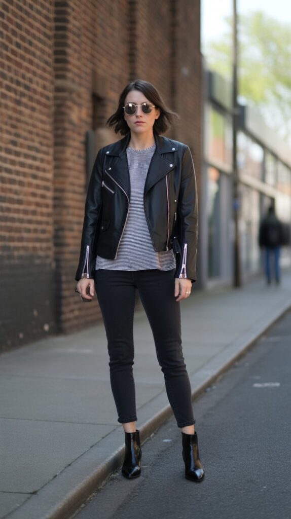 32 Chic Casual Fall Outfits for Women in Their 30s 8 The Leather Jacket Formula