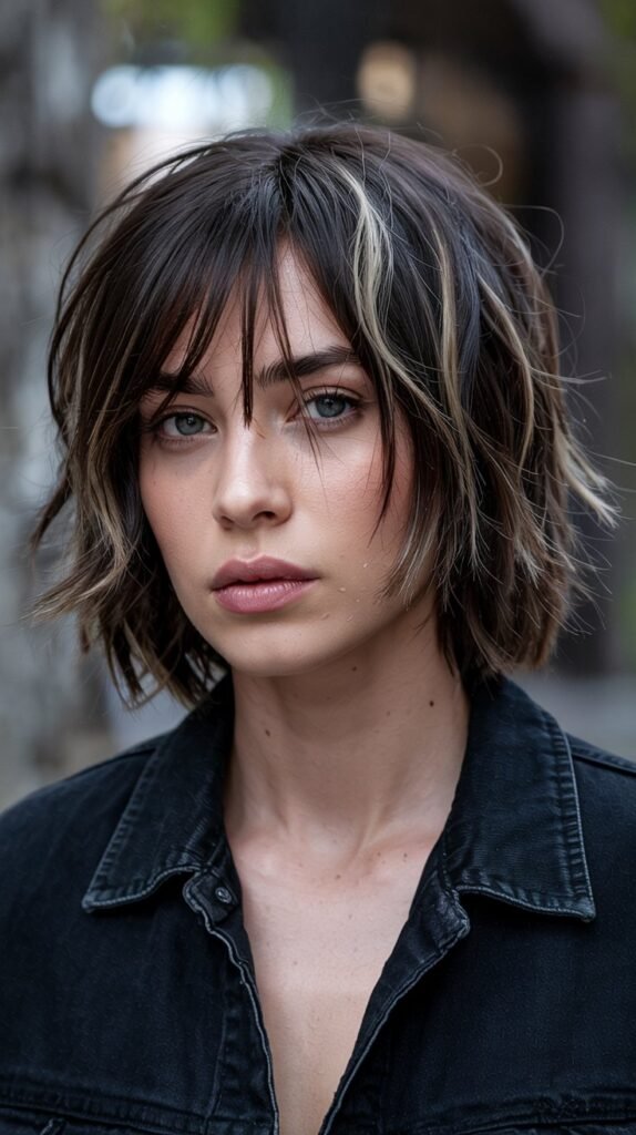  Edgy Shaggy Bob with Choppy Fringe