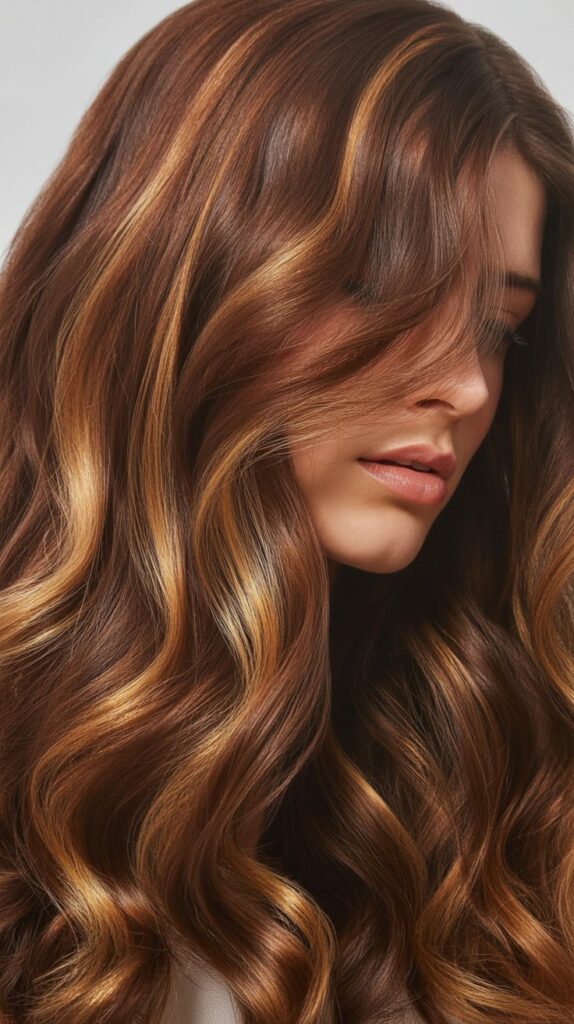 23. Chocolate Balayage with Highlights and Dimension