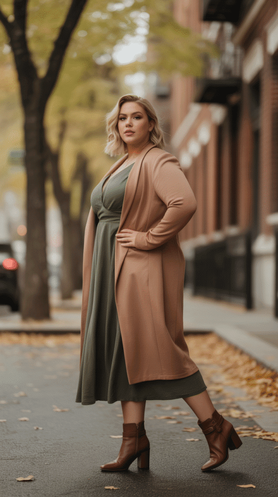 Midi Dress with Cardigan