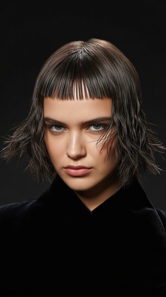 Best 30 Short Choppy French Bob Haircuts for an Instant Cool-Girl Look 13 Choppy French Bob with Micro Bangs