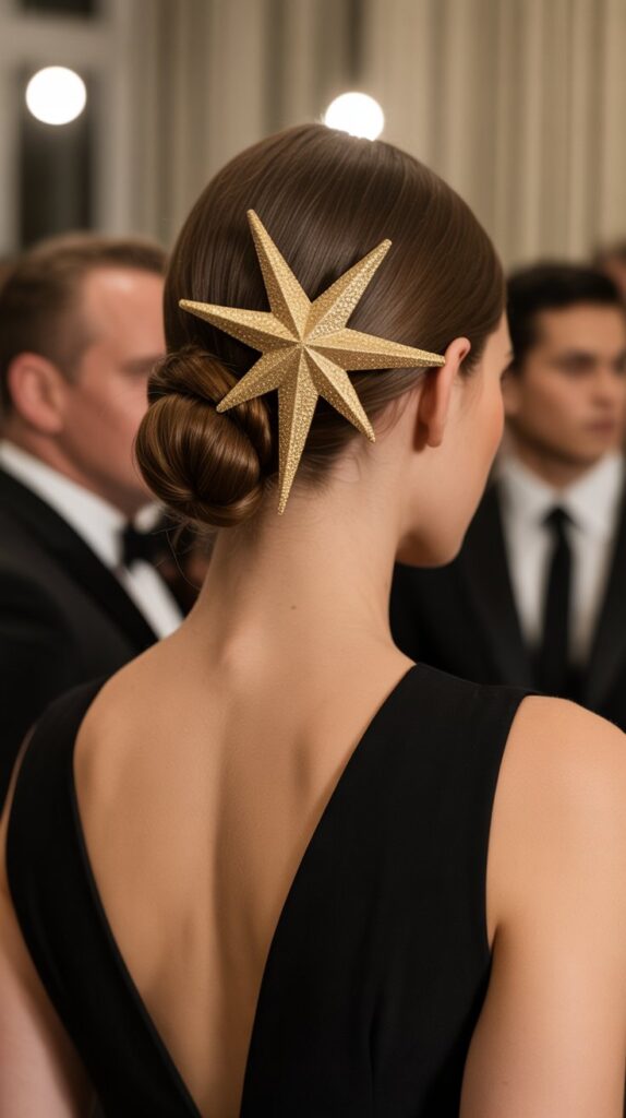 27 Stunning Christmas Tree Hairstyles to Shine Bright at Any Party 15 Star-Topped French Twist