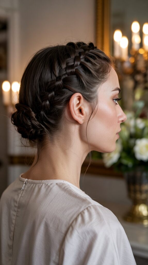 33 Easy Winter Hair Braids You'll Love 8 French Braid Into Low Bun