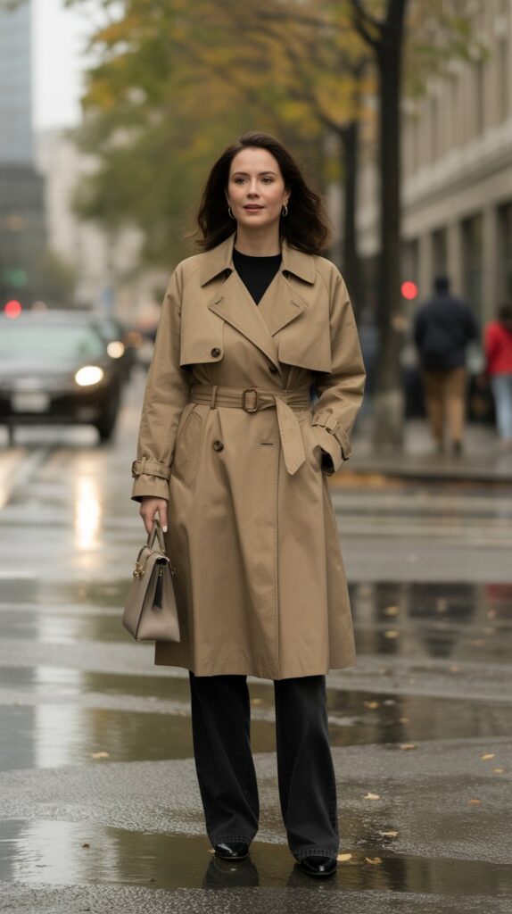 32 Chic Casual Fall Outfits for Women in Their 30s 29 The Transitional Trench Coa