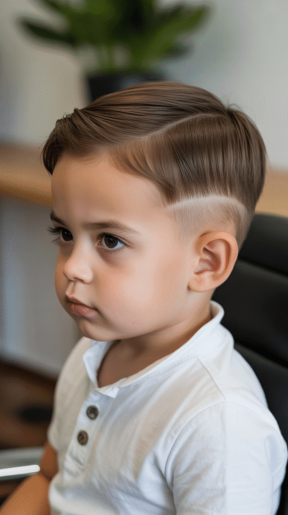 23 Toddler Boy Fade Haircuts That Are Totally Adorable 4 Mid Fade with Side Part