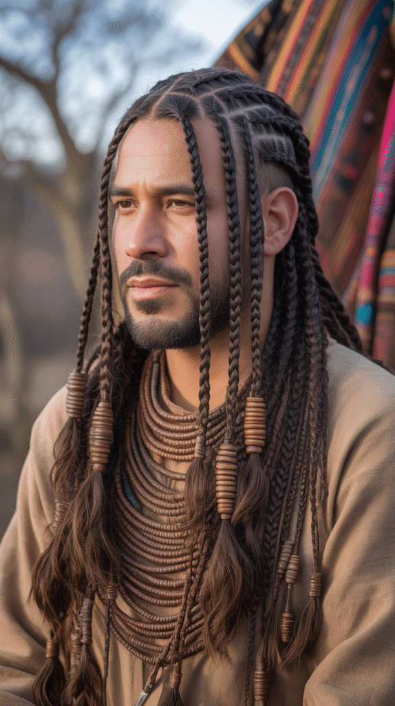 33 Stylish Winter Hair Braids for Men 7 Tribal Braids