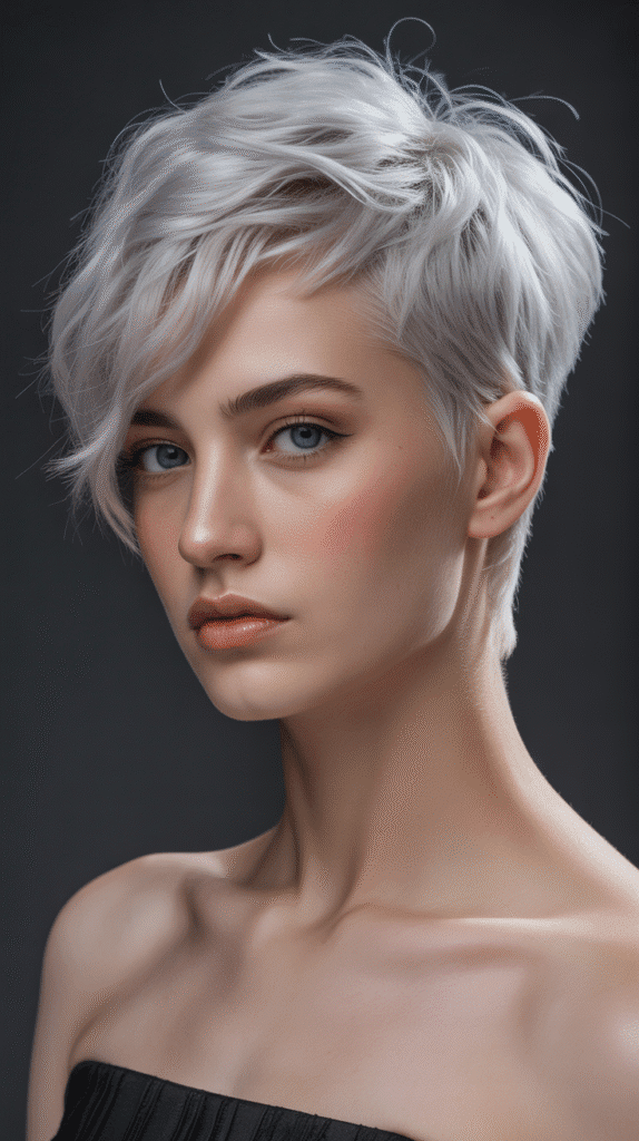 Top 30 Feminine Short Hair for Round Faces 14 Disconnected Pixie Cut