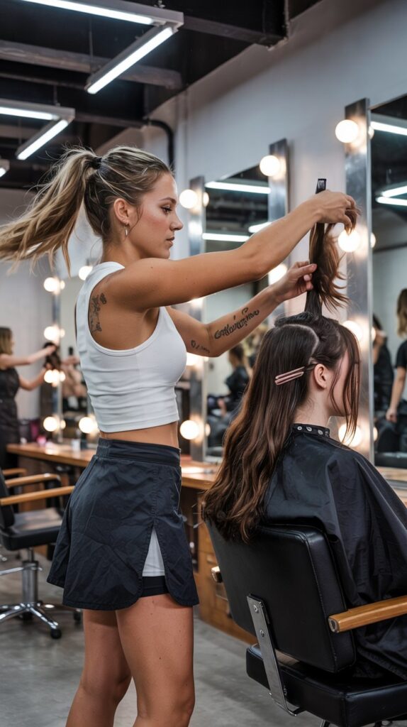 33 Polished Summer Hairstylist Outfits for Work 19 Athletic Skirt with Compression Tank