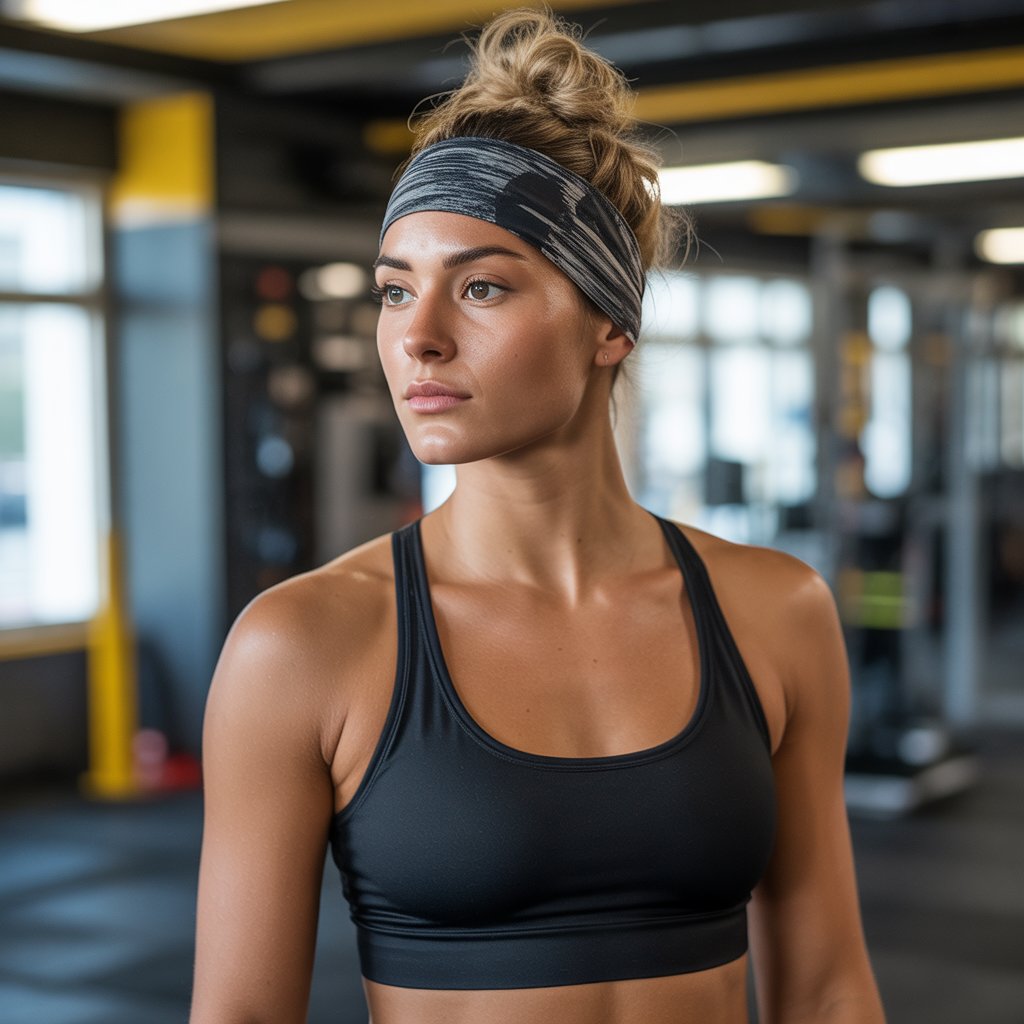 27 Greasy Hair Hairstyles with a Headband 5 Half-Up Top Knot with Sporty Headband