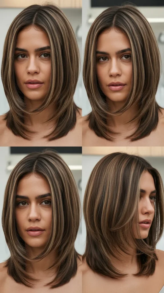 Layered Long Bob with Center Part