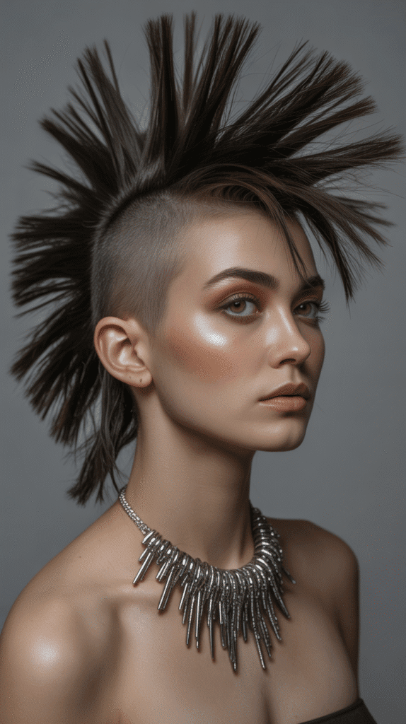 Top 27+ Slimming Hairstyles For Round Faces to Boost Confidence 26 Mohawk-Inspired Updo with Shaved Sides