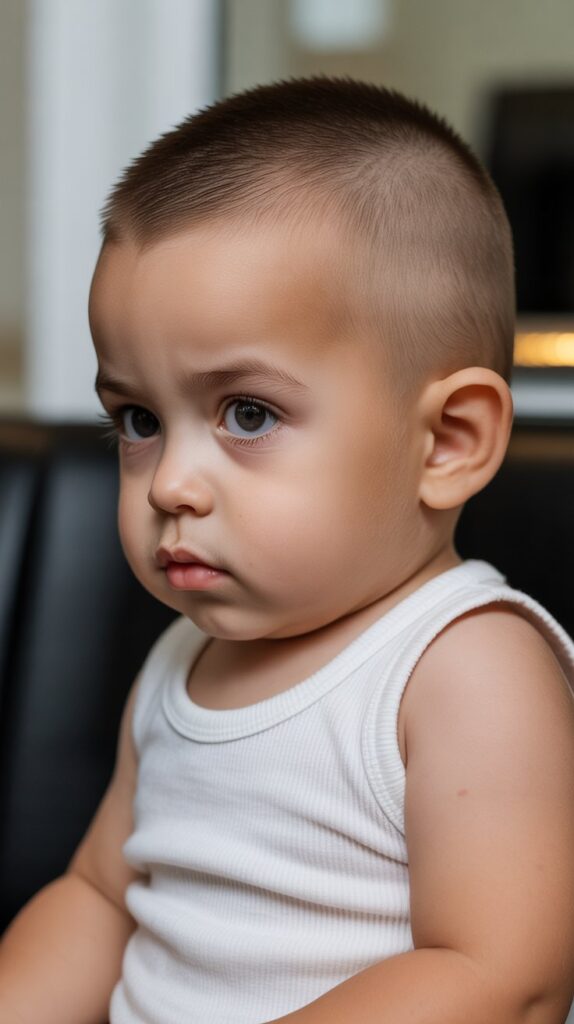 Best 33+ Baby Boys' Haircuts for Straight Fine Hair 19 Military High and Tight