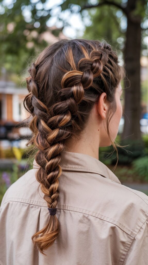 27 Beautiful Winter Hair Braid Color Inspirations 6 Caramel Highlights on French Braids