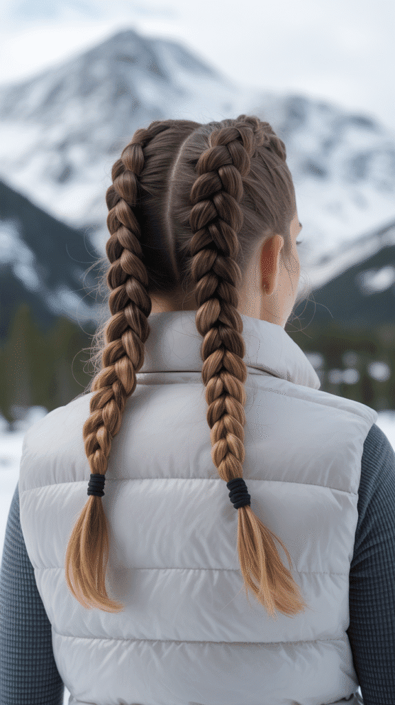 33 Easy and Simple Cute Winter Hairstyles 6 Double Dutch Braids
