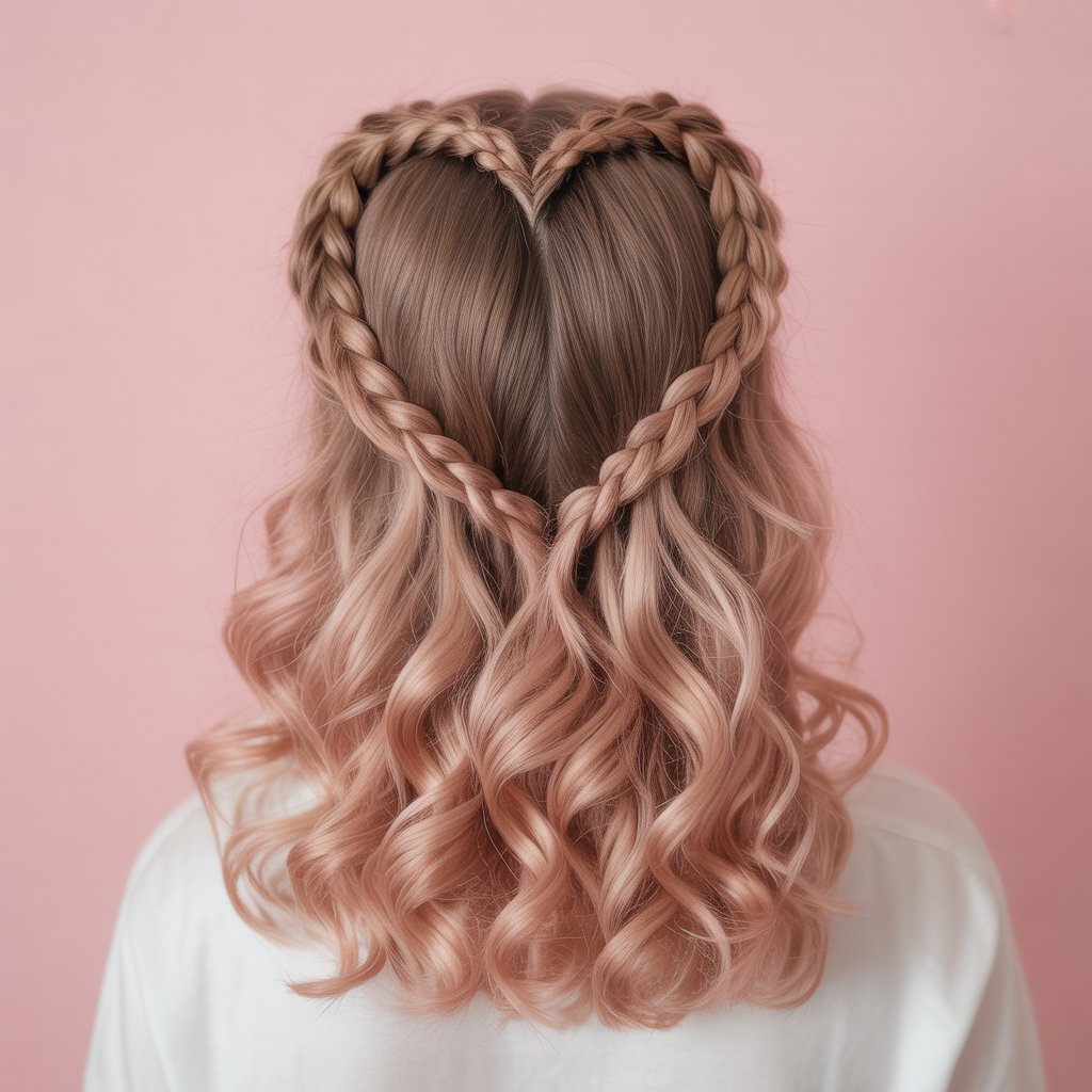 33 Modern Half Up Half Down Curly Hair Ideas That Will Turn Heads on Any Occasion 20 Twisted Heart Shape Half Up
