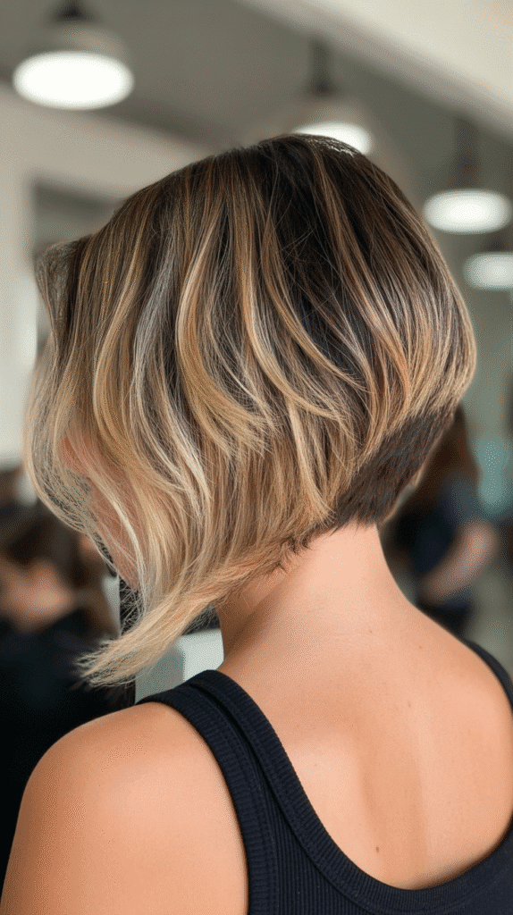 33 Stylish Back View Inverted Bob Haircut Ideas You'll Love 8 Inverted Bob with Balayage Back View