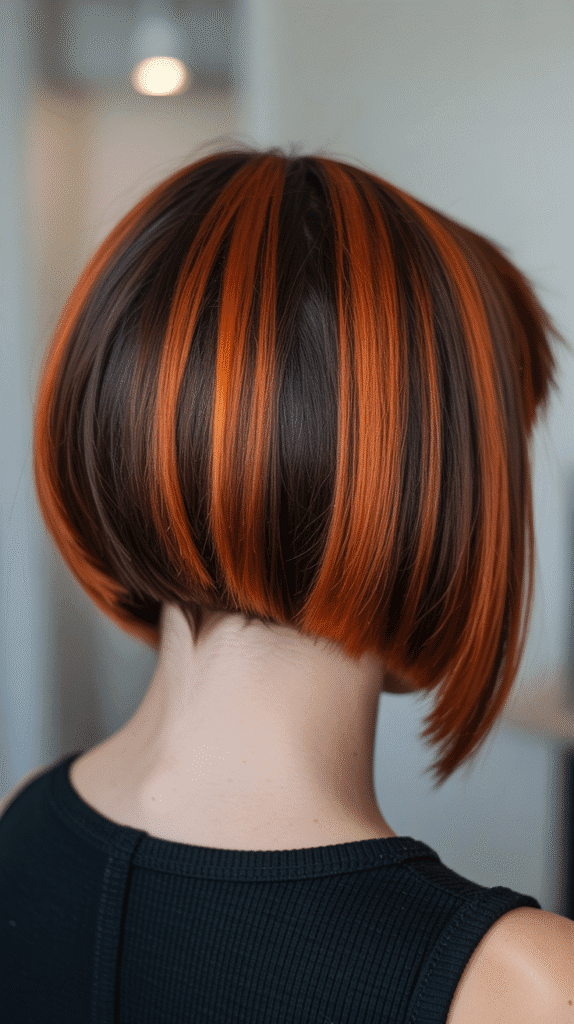 33 Stylish Back View Inverted Bob Haircut Ideas You'll Love 23 Inverted Bob with Peek-A-Boo Highlights