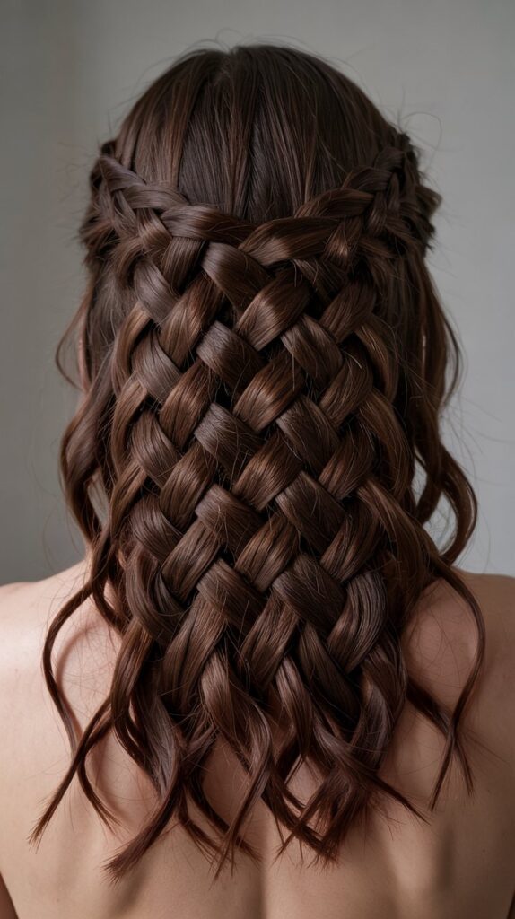 27 Beautiful Winter Hair Braid Color Inspirations 14 Chocolate Brown Lattice Braids
