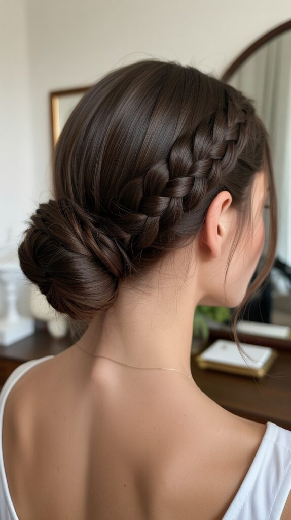 30 Braided Greasy Hair Hairstyles to Try 11 Braided Bun with Wrapped Base