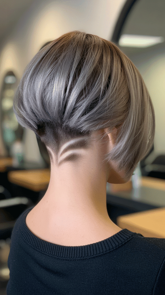 Best 27+ Inspiring Back View Stacked Inverted Bob Haircut Ideas 4 Stacked Bob with Undercut Design