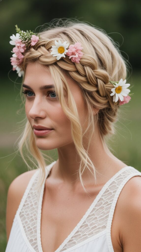 33 Chic Greasy Hair Hairstyles for Long Hair 2 Textured French Braid Crown