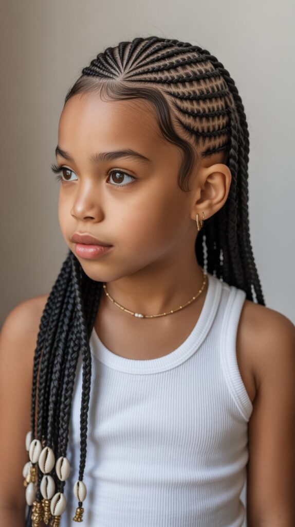 30 Best Cornrow Hairstyles for Kids with Natural Hair 18 Fulani Braids