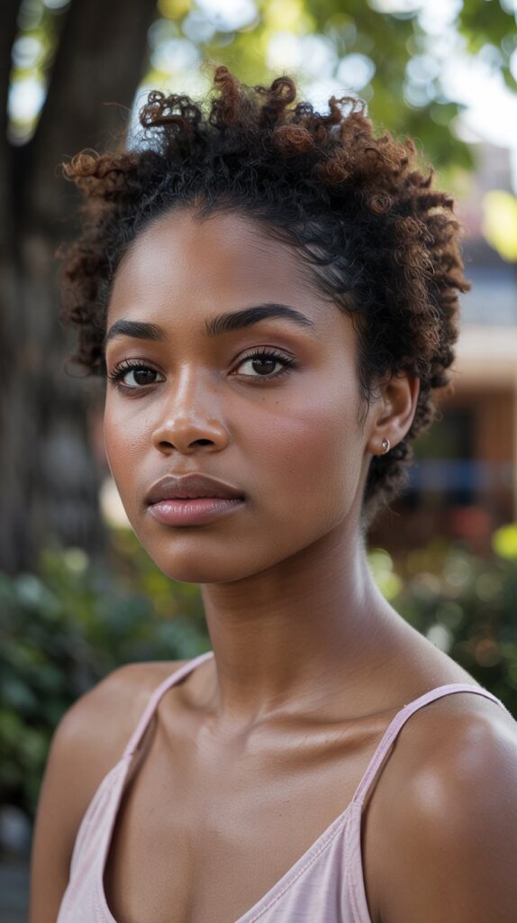 33 Flattering Low Cut Styles for Black Women with Round Faces 25 Tapered Afro