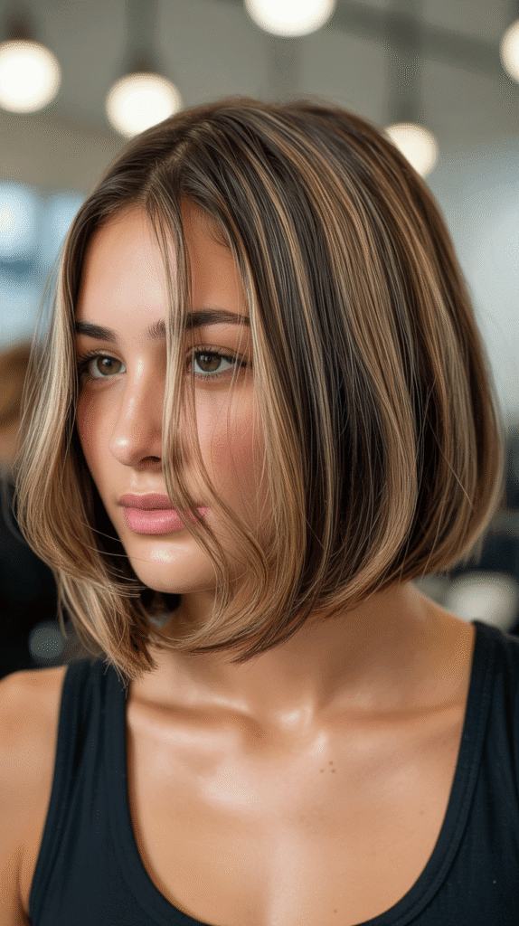 Best 37 Flattering Stacked Inverted Bob Haircuts for Thin Fine Hair 27 Stacked Bob with Face-Framing Highlights