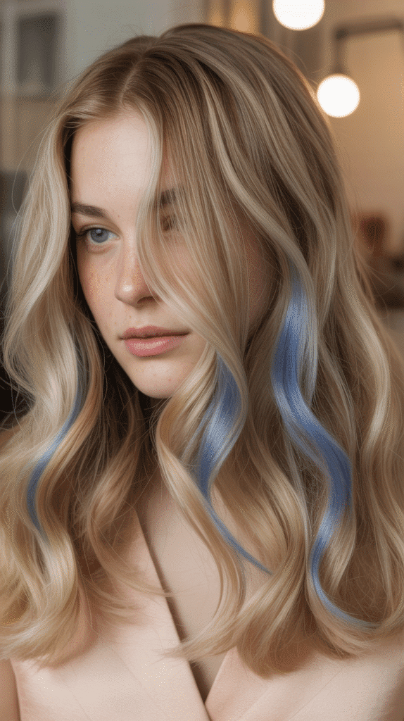 Biscuit Blonde with Cornflower Blue Babylights