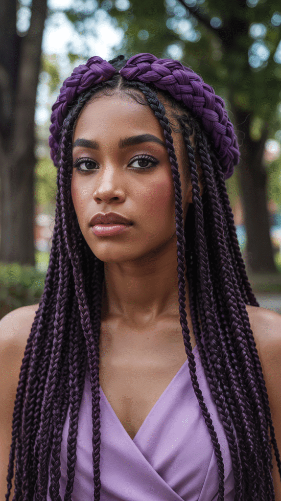  Deep Purple Goddess Braids Crown