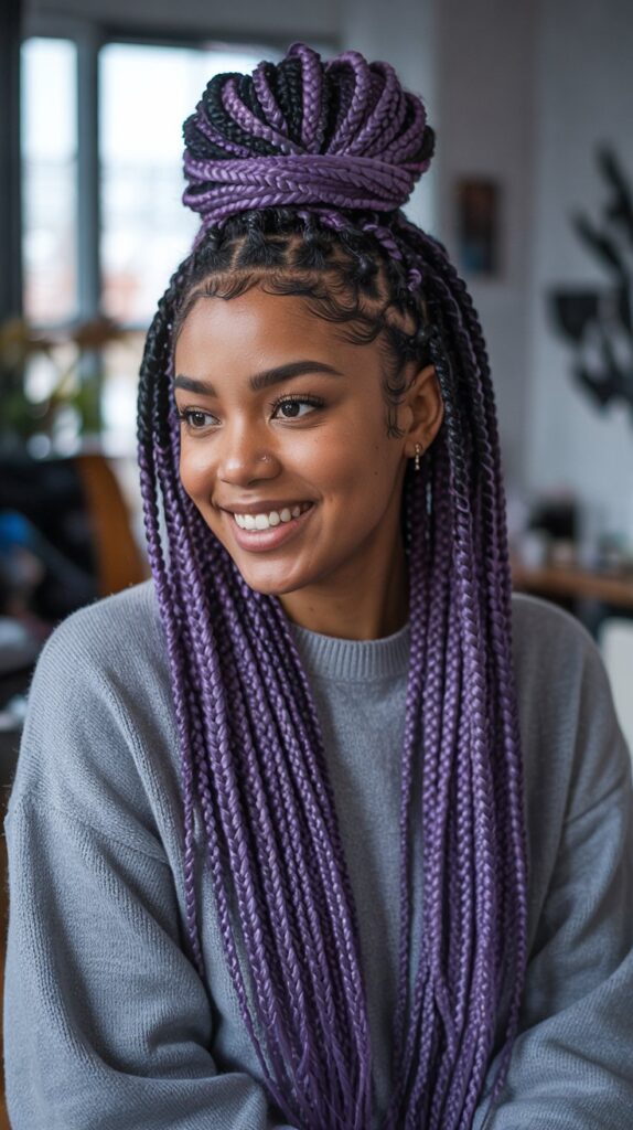 27 Stunning Winter Hair Braids for Black Hair 18 Ombre Braids for Colorful Winter Expression