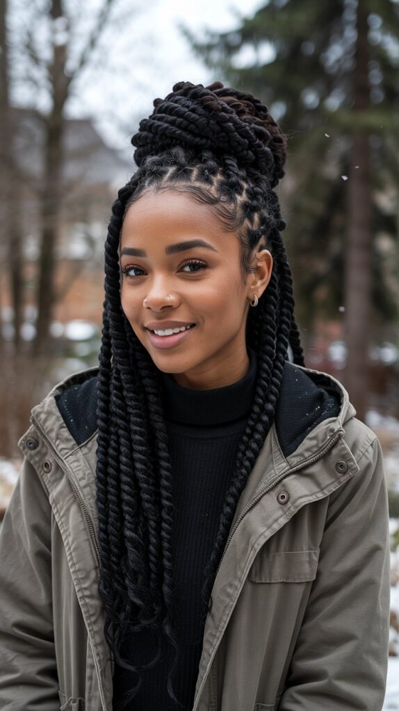 27 Stunning Winter Hair Braids for Black Hair 12 Havana Twists for Voluminous Winter Drama