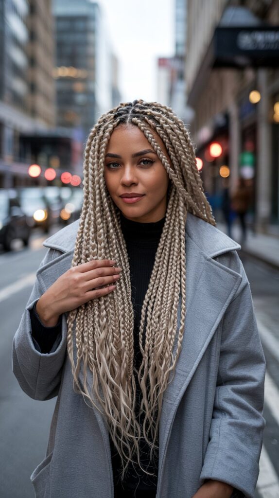 27 Stunning Winter Hair Braids for Black Hair 4 Jumbo Knotless Braids for Effortless Winter Elegance