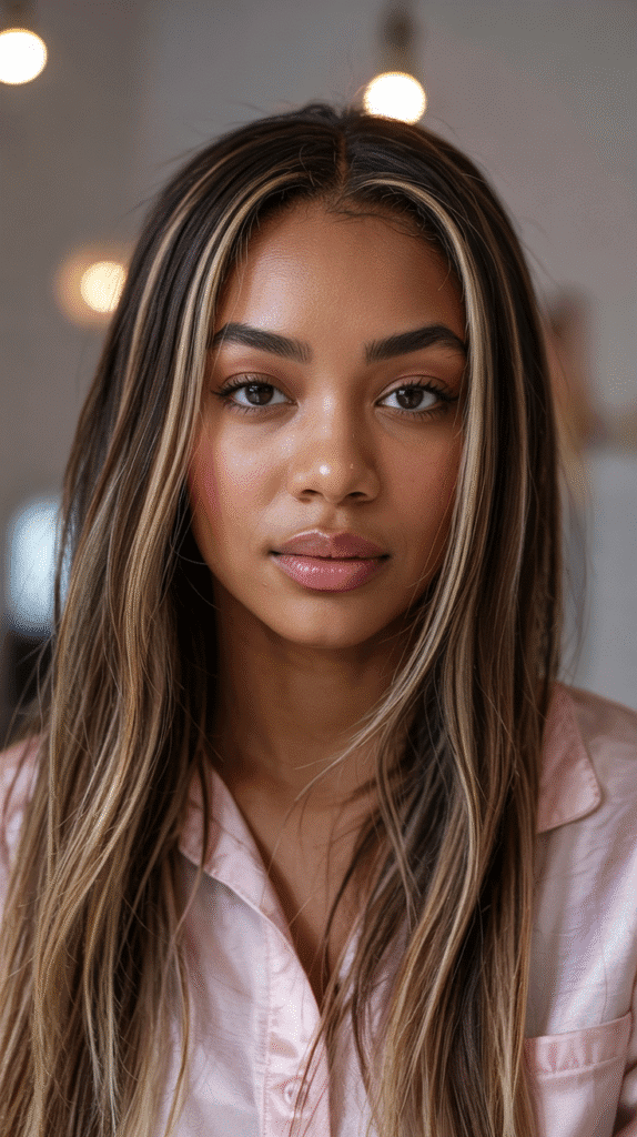 27 Flattering Blonde Hair Highlights for Black Women 10 Strawberry Blonde Streaks