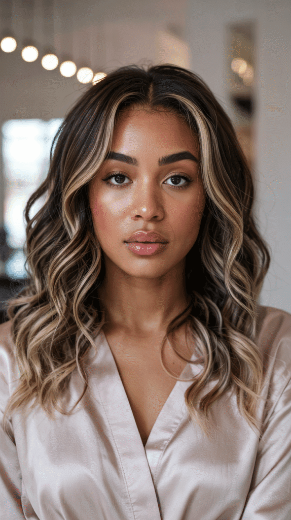 27 Flattering Blonde Hair Highlights for Black Women 7 Champagne Blonde Highlights