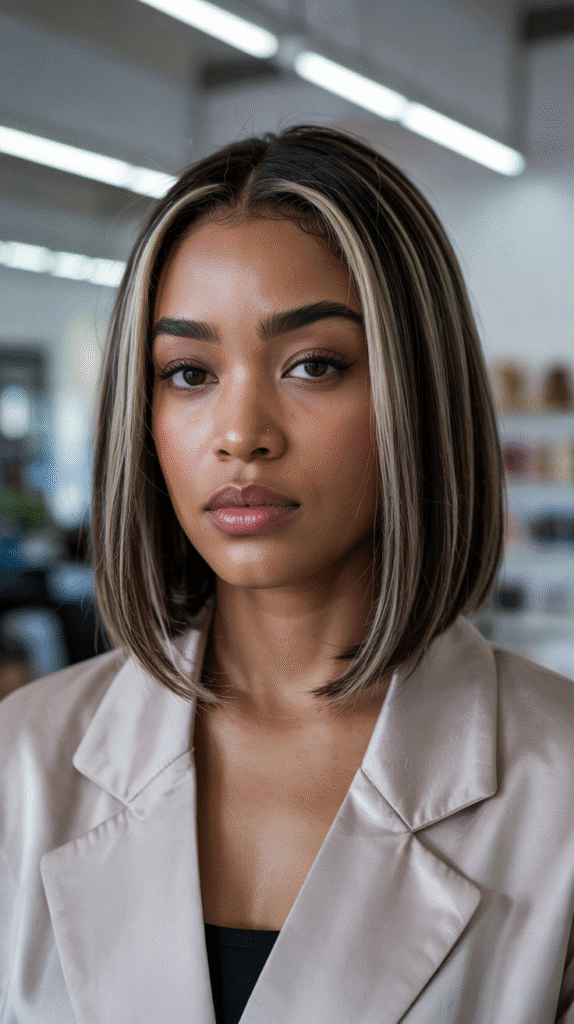 27 Flattering Blonde Hair Highlights for Black Women 9 Ash Blonde Highlights