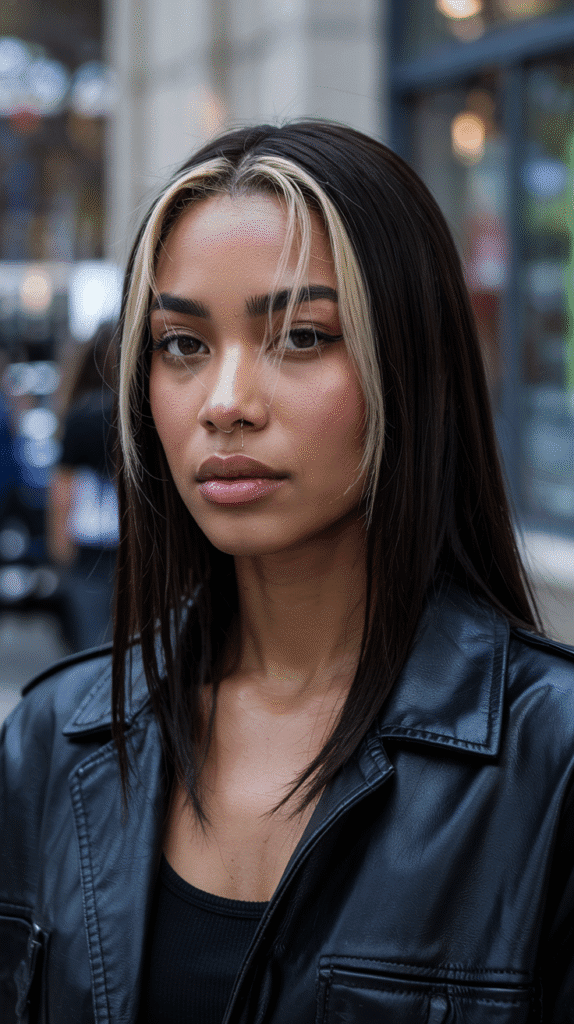 27 Flattering Blonde Hair Highlights for Black Women 3 Platinum Blonde Streaks