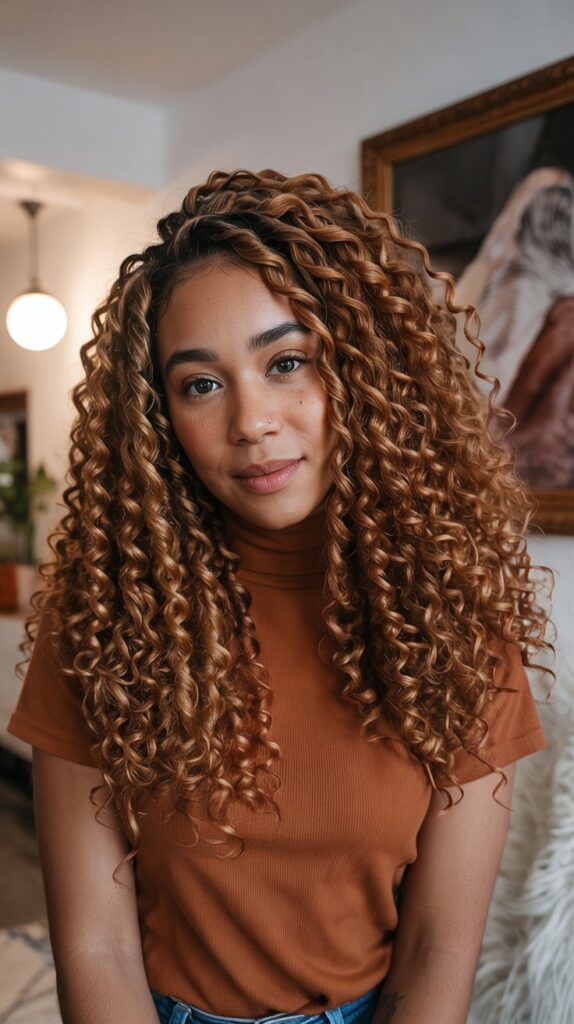 27 Chic Cute Winter Hairstyles for Black Women 23 Crochet Braids with Curly Hair