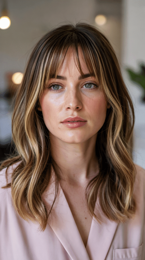 Blonde Highlights with Bangs