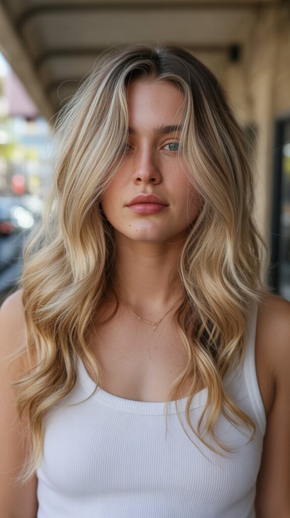 Blonde Highlights for Wavy Hair