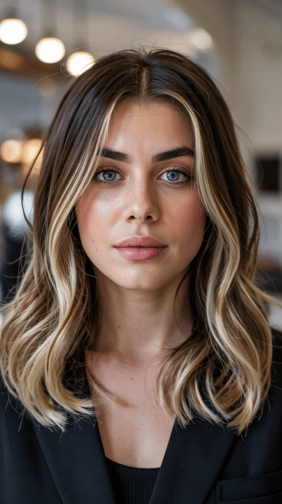 Root Shadow with Blonde Highlights