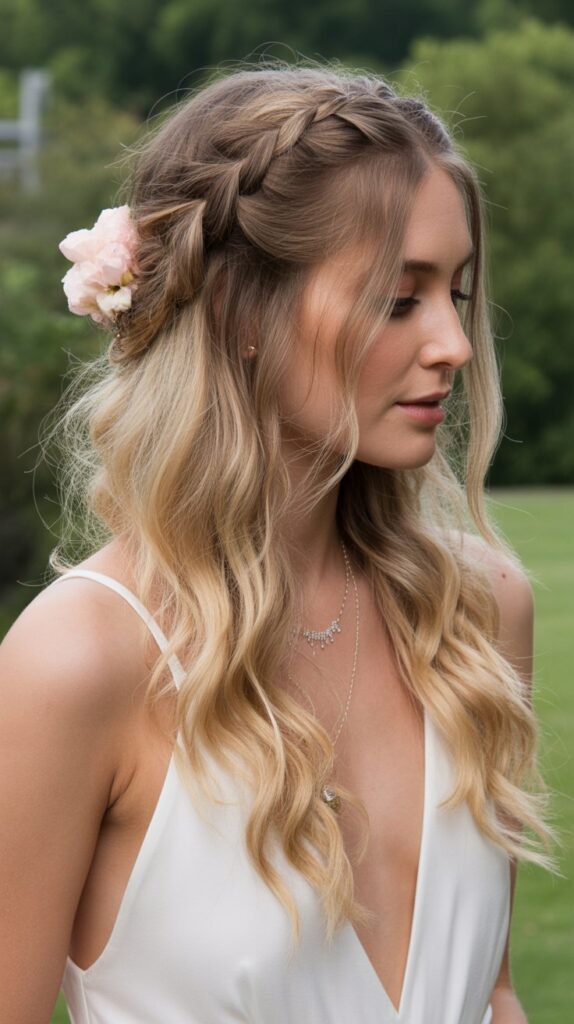 Top 27+ Half-Up Half-Down Prom Hairstyles 9 Bohemian Half-Up with Loose Braids