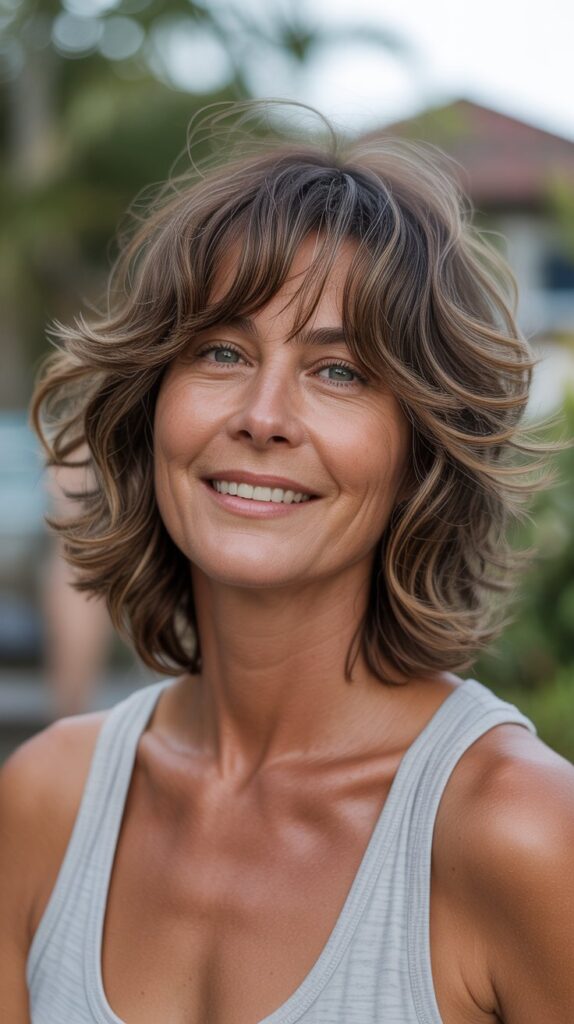 Top 30+ Medium Length Hairstyles for Thin Fine Hair Over 50 10 Medium Shaggy Cut with Wispy Ends