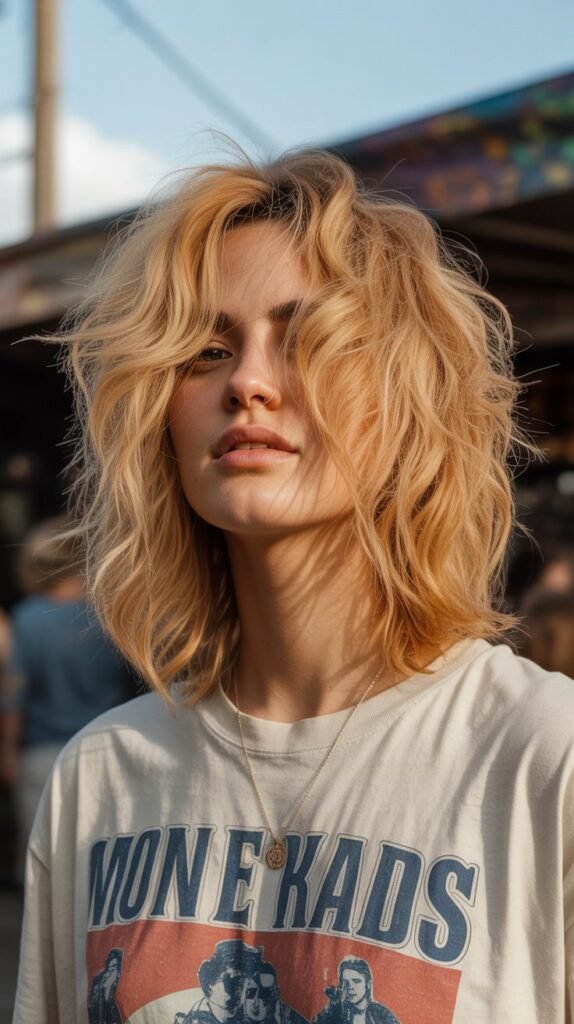 Textured Shaggy Layered Long Bob